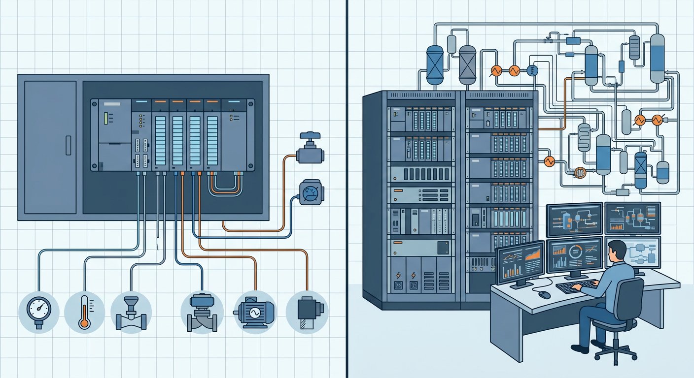 مقایسه معماری DCS و PLC
